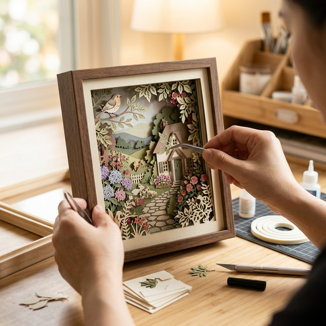 シャドウボックスの制作風景